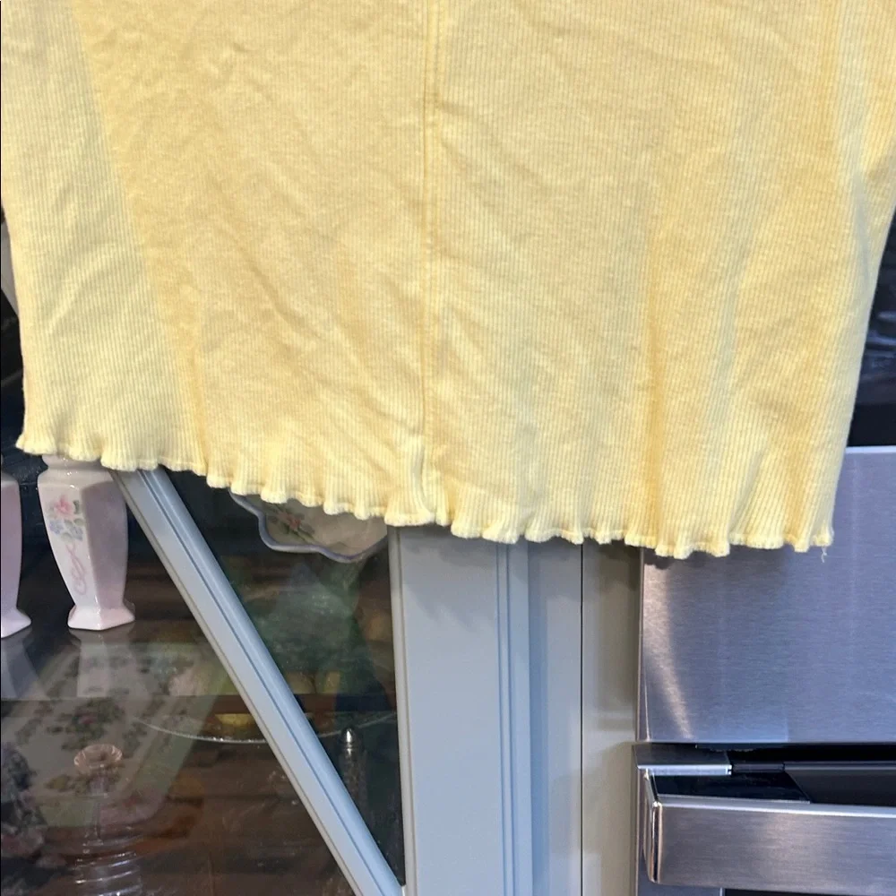 Pilcro Anthropologie Yellow Ruffled Cotton Top XS
